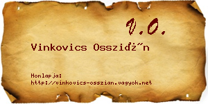 Vinkovics Osszián névjegykártya