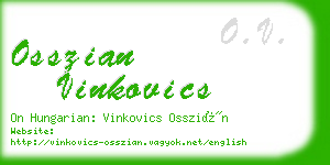 osszian vinkovics business card